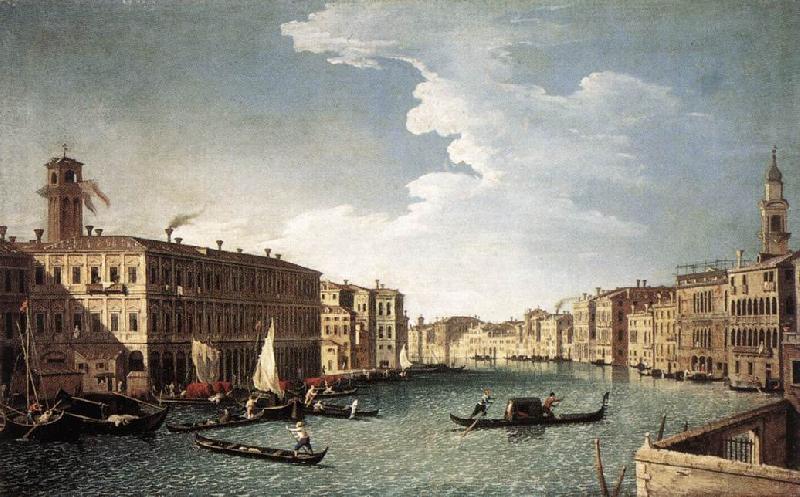 CANAL, Bernardo The Grand Canal with the Fabbriche Nuove at Rialto oil painting picture